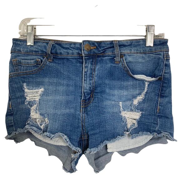 RSQ Cutoff Shorts Womens Size 9 Venice Midrise Denim Distressed - Picture 1 of 5